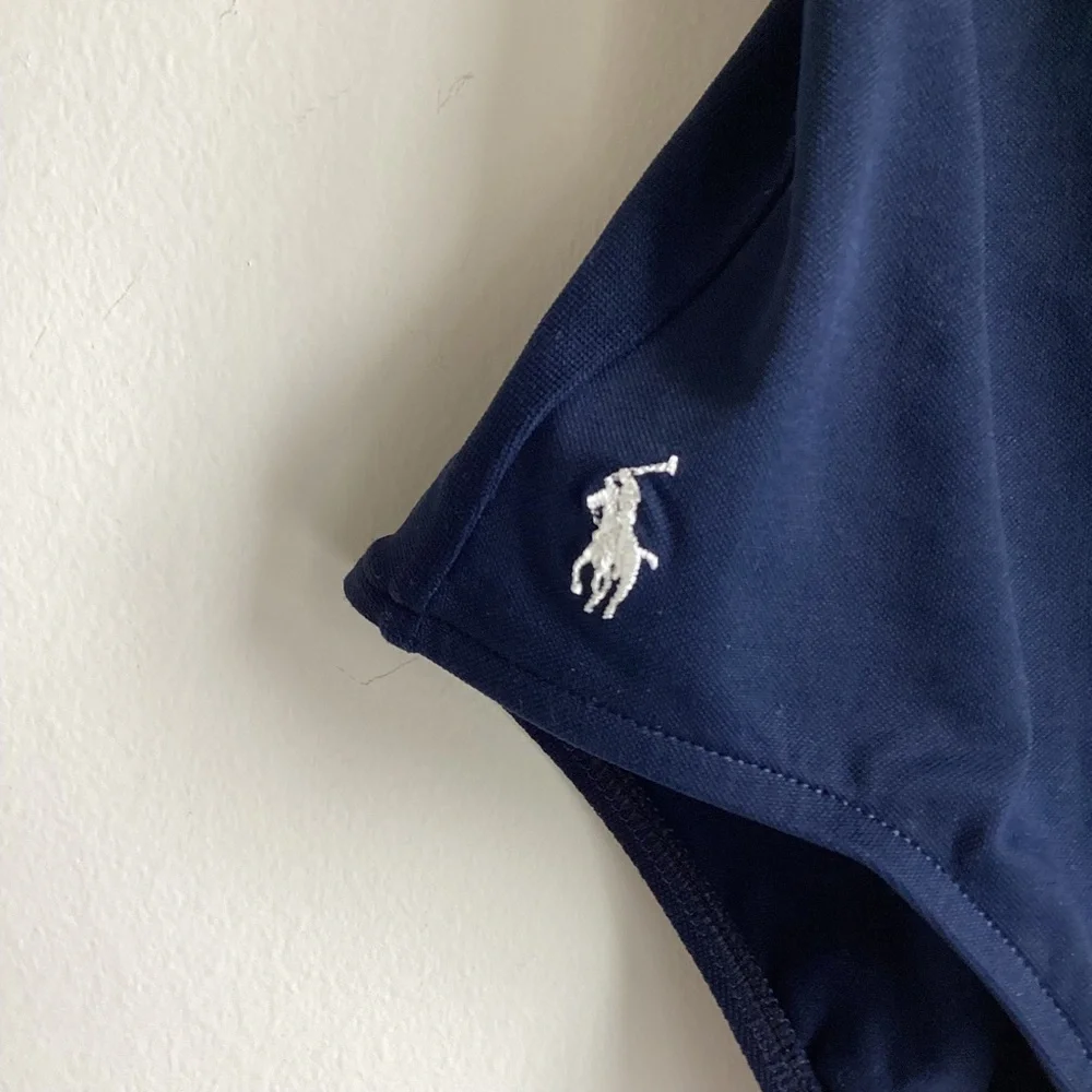 Ralph Lauren Blue Label One Piece Swimsuit Size 4 Navy Blue Classic Pony Logo - Picture 2 of 14